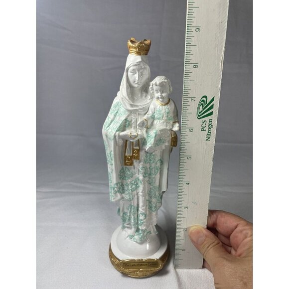 Our Lady of Mount Carmel Statue of Mary and Baby Jesus Made in Columbia 8.5" - Picture 4 of 7
